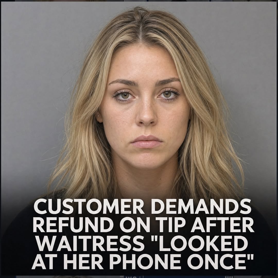 CUSTOMER DEMANDS REFUND ON TIP AFTER WAITRESS "LOOKED AT HER PHONE ONCE"