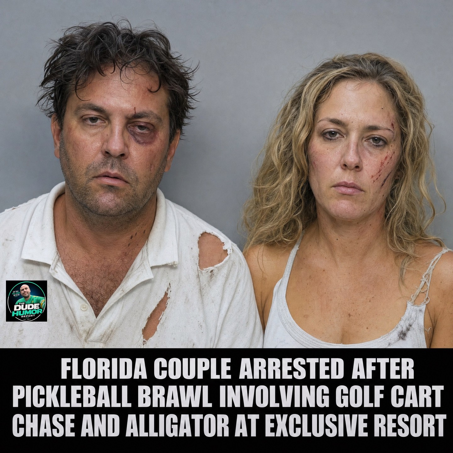 FLORIDA COUPLE ARRESTED AFTER PICKLEBALL BRAWL INVOLVING GOLF CART CHASE AND ALLIGATOR AT EXCLUSIVE RESORT