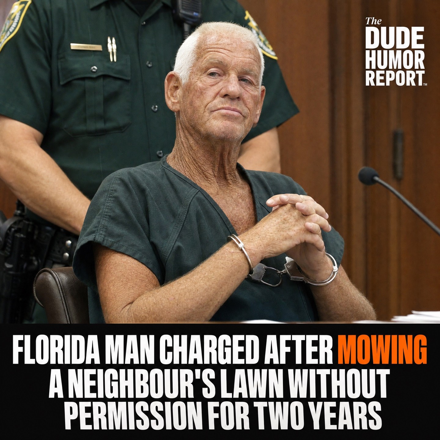 FLORIDA MAN CHARGED AFTER MOWING A NEIGHBOR'S LAWN WITHOUT PERMISSION FOR TWO YEARS