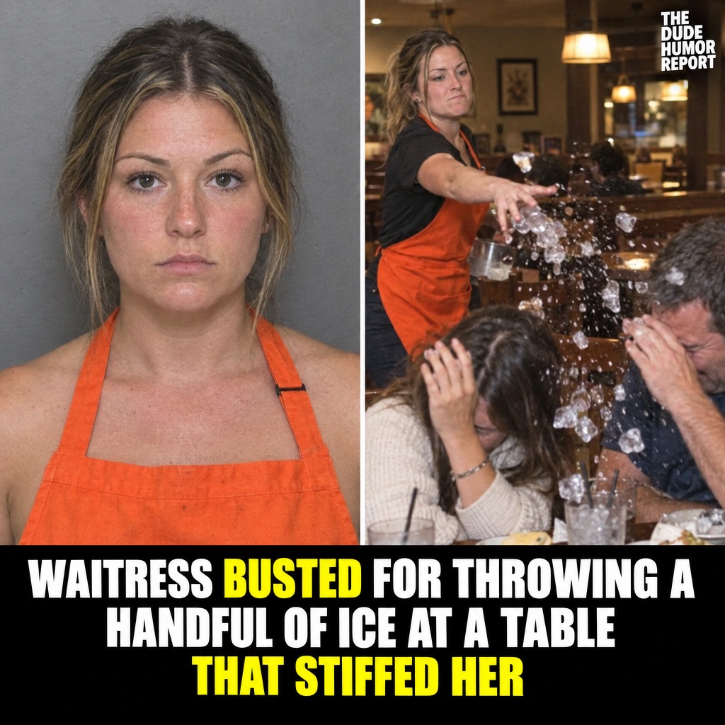 WAITRESS THROWS ICE AT A TABLE THAT STIFFED HER