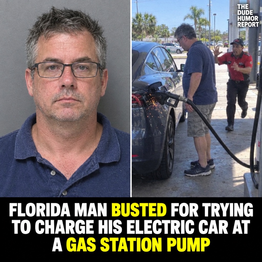 FLORIDA MAN TRIES TO CHARGE HIS ELECTRIC CAR AT A GAS-STATION PUMP