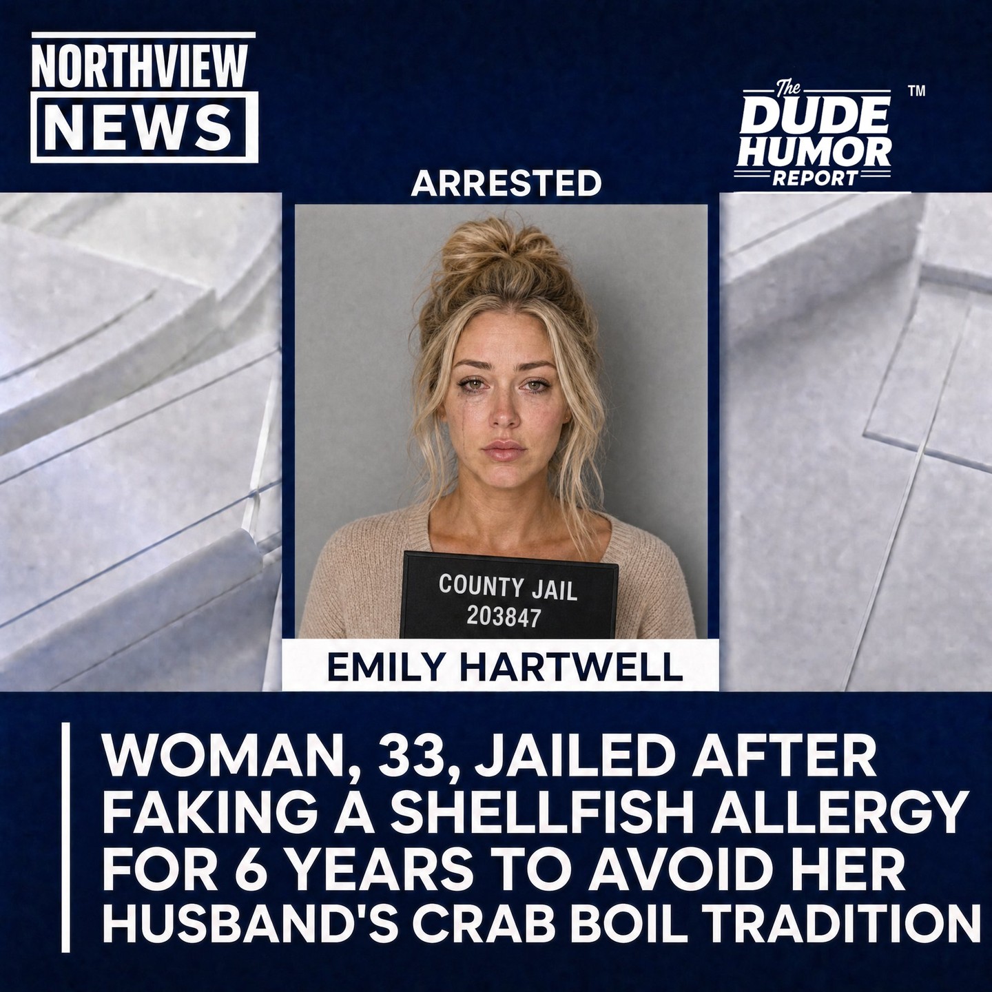 WOMAN JAILED AFTER FAKING SHELLFISH ALLERGY FOR 6 YEARS TO AVOID HUSBAND'S FAMILY CRAB BOIL