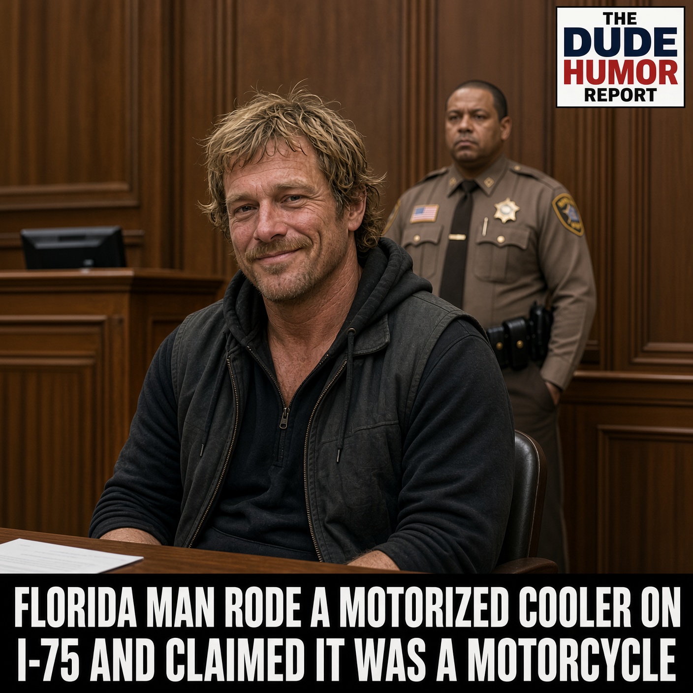 FLORIDA MAN ARRESTED AFTER RIDING A MOTORIZED COOLER ON I-75 AND CLAIMING IT WAS A MOTORCYCLE