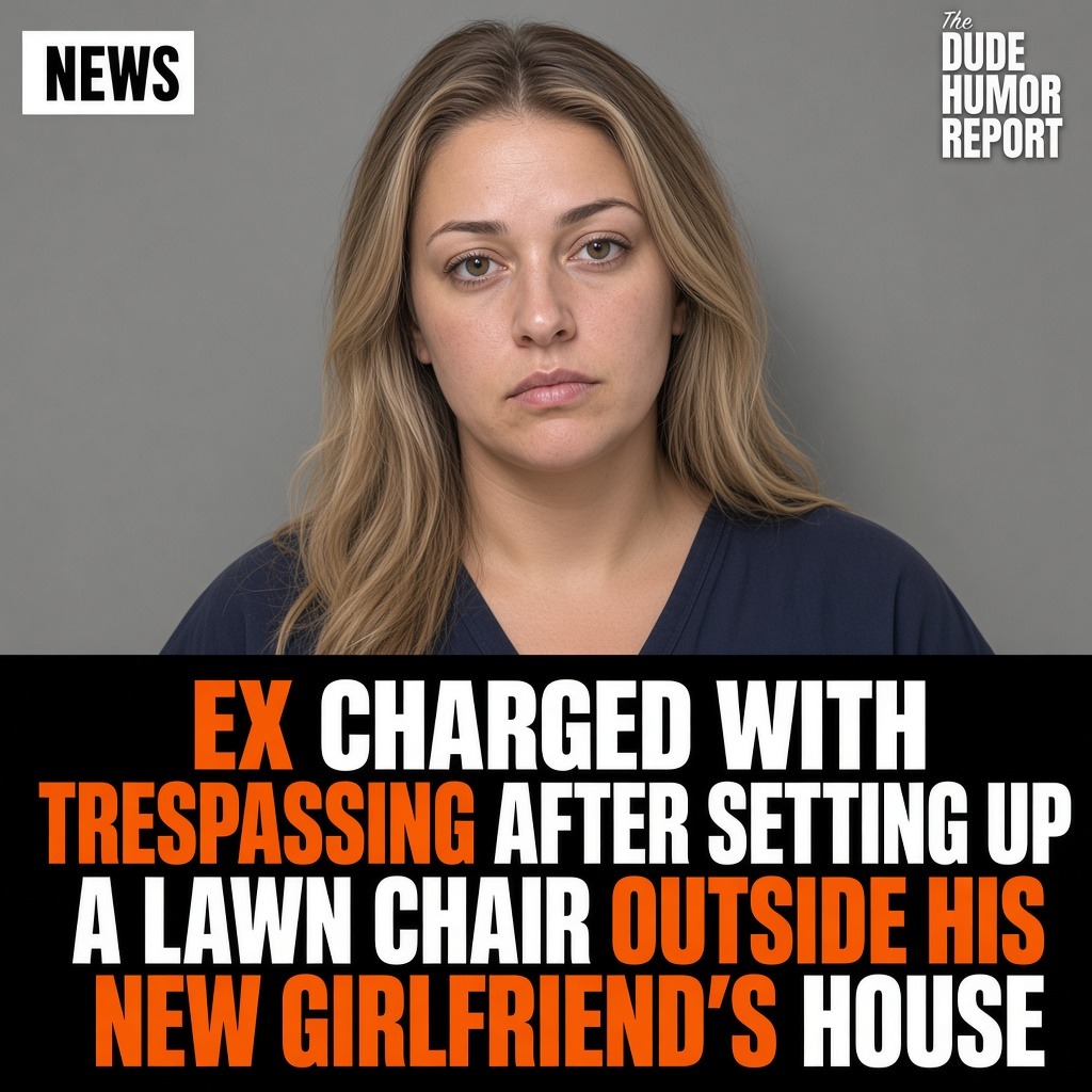 EX CHARGED WITH TRESPASSING AFTER SETTING UP A LAWN CHAIR OUTSIDE HIS NEW GIRLFRIEND'S HOUSE