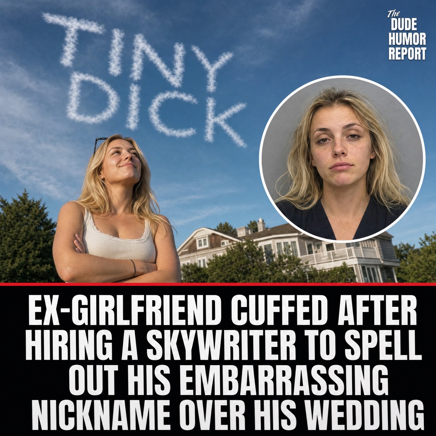 EX-GIRLFRIEND CUFFED AFTER HIRING A SKYWRITER TO SPELL OUT HIS EMBARRASSING NICKNAME OVER HIS WEDDING