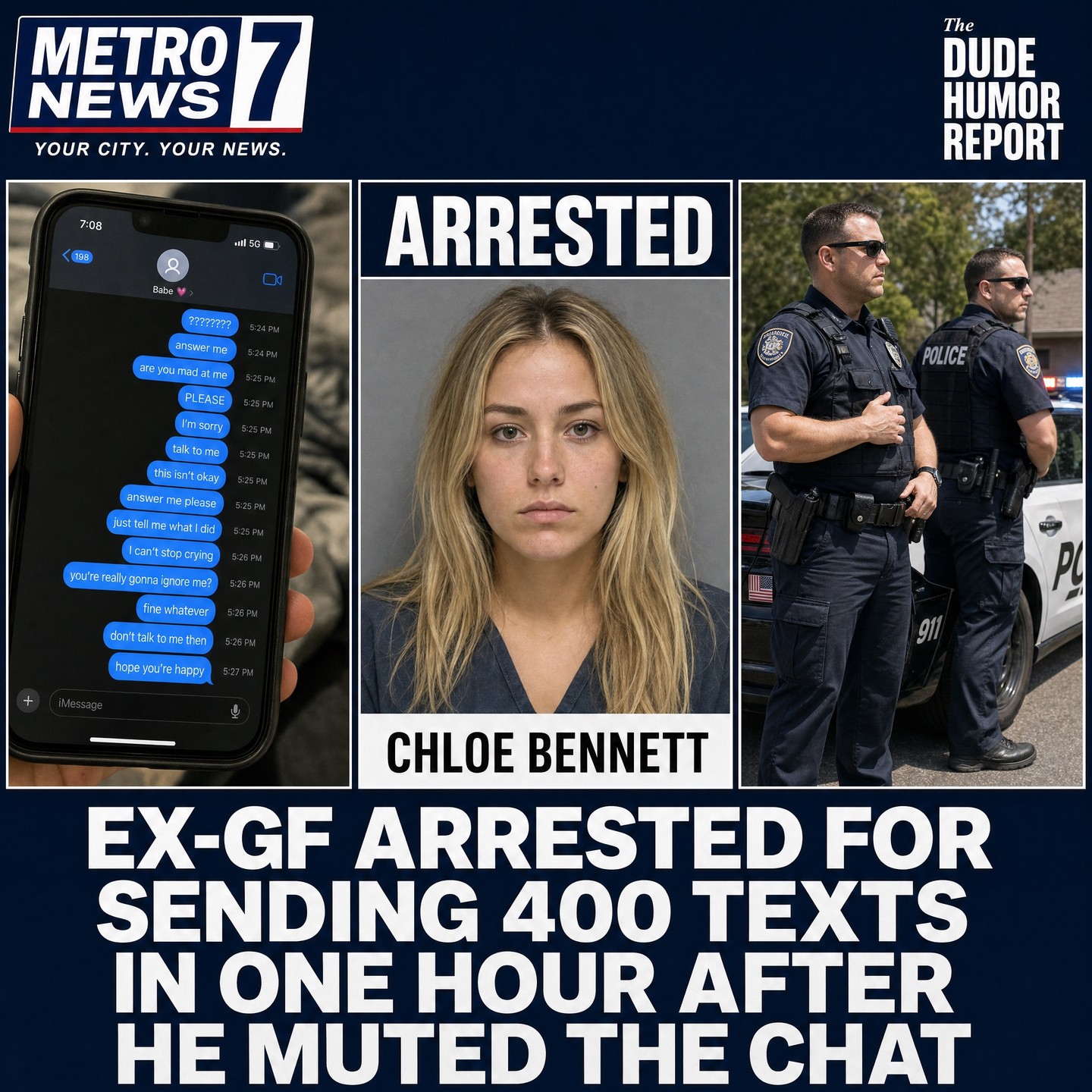 EX-GF ARRESTED FOR SENDING 400 TEXTS IN ONE HOUR AFTER HE MUTED THE CHAT