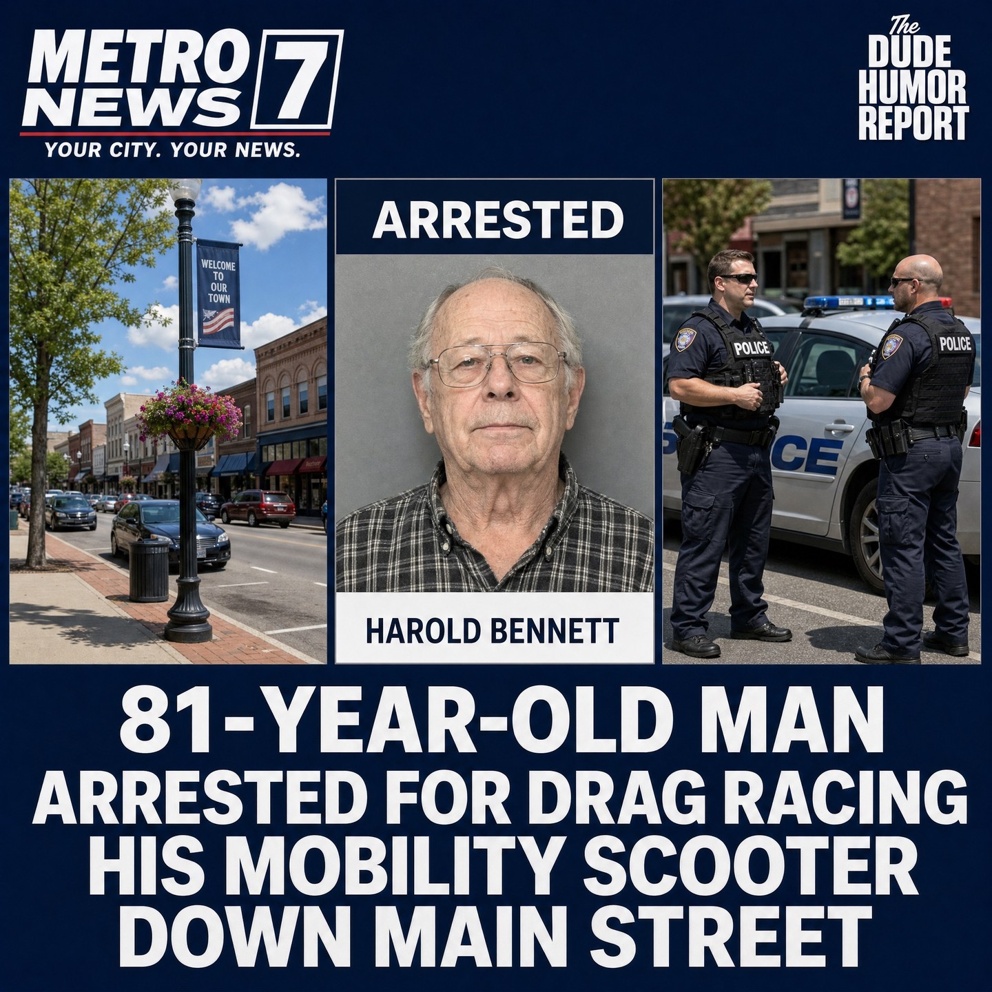 81-YEAR-OLD MAN ARRESTED FOR DRAG RACING HIS MOBILITY SCOOTER DOWN MAIN STREET