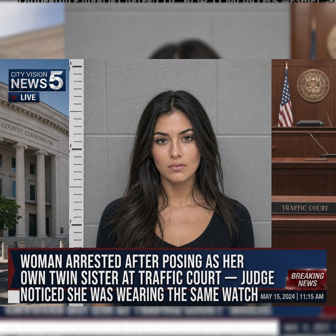 WOMAN ARRESTED AFTER POSING AS HER OWN TWIN SISTER AT TRAFFIC COURT — JUDGE NOTICED SHE WAS WEARING THE SAME WATCH