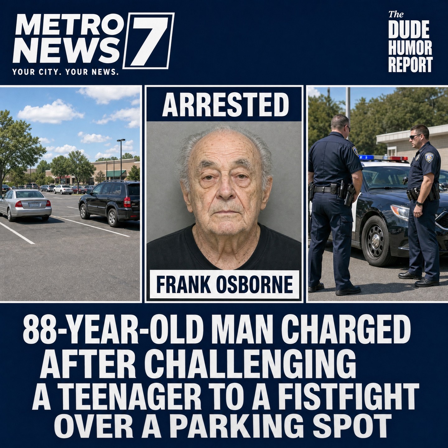 88-YEAR-OLD MAN CHARGED AFTER CHALLENGING A TEENAGER TO A FISTFIGHT OVER A PARKING SPOT