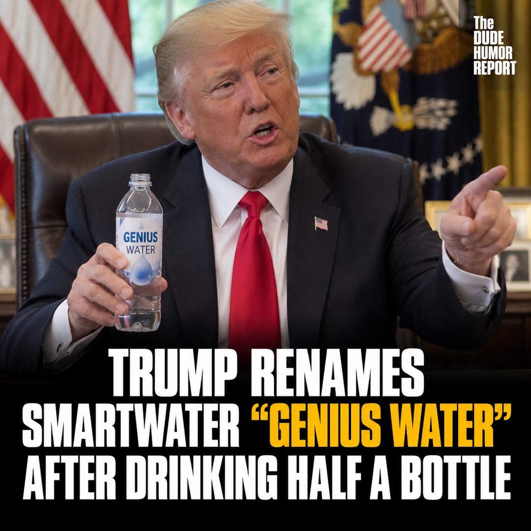 TRUMP RENAMES SMARTWATER “GENIUS WATER” AFTER DRINKING HALF A BOTTLE