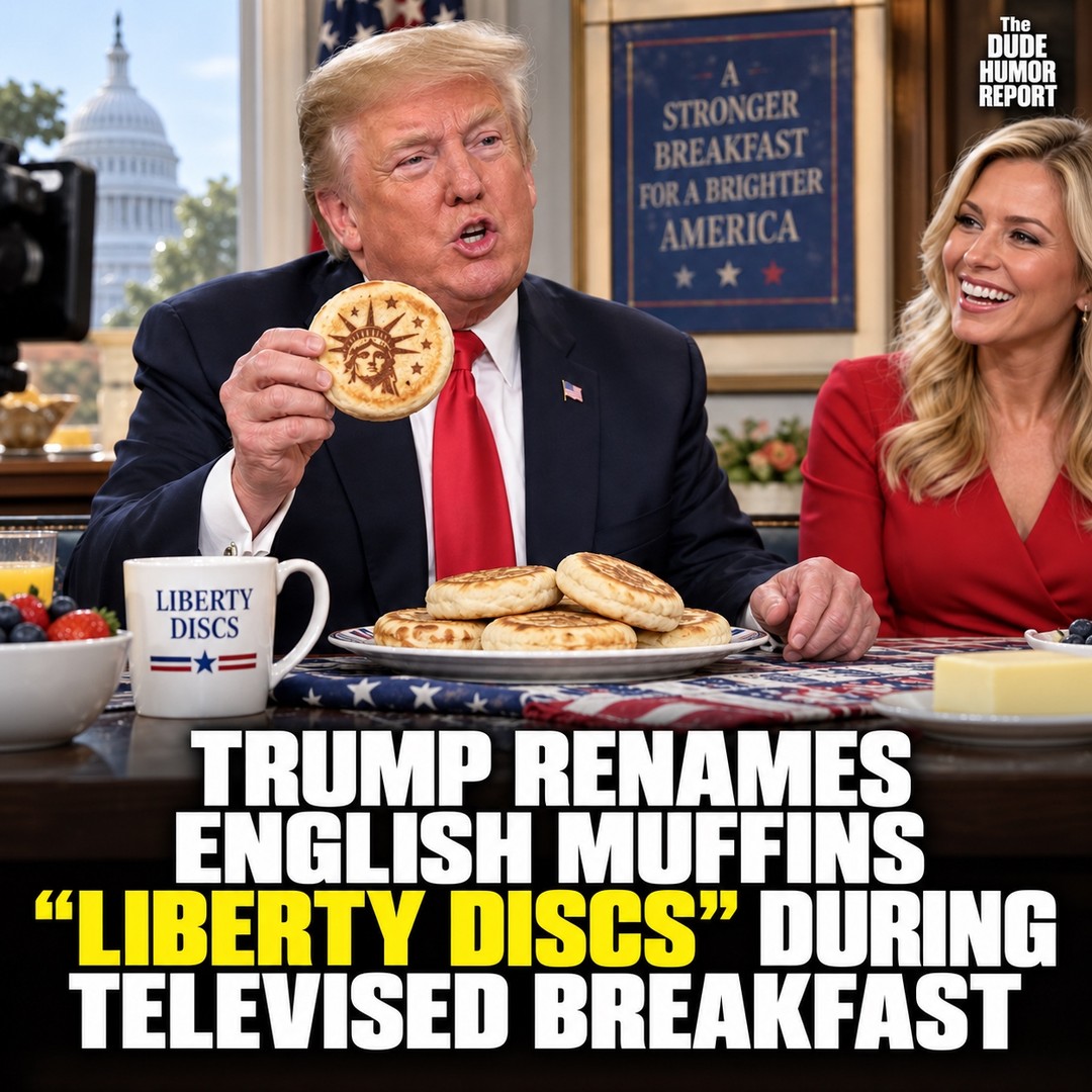 TRUMP RENAMES ENGLISH MUFFINS “LIBERTY DISCS” DURING TELEVISED BREAKFAST