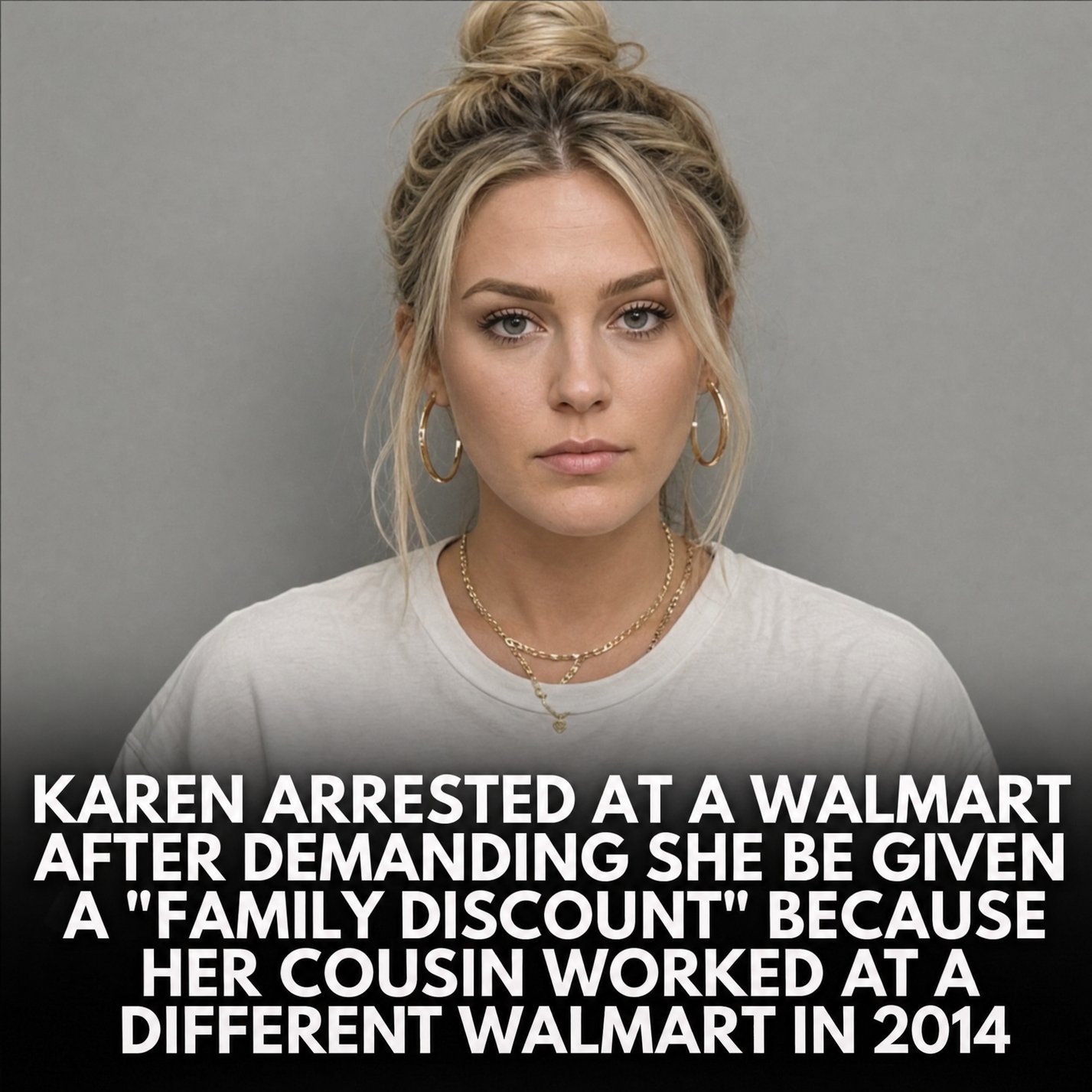 KAREN ARRESTED AT A WALMART AFTER DEMANDING SHE BE GIVEN A "FAMILY DISCOUNT" BECAUSE HER COUSIN WORKED AT A DIFFERENT WALMART IN 2014