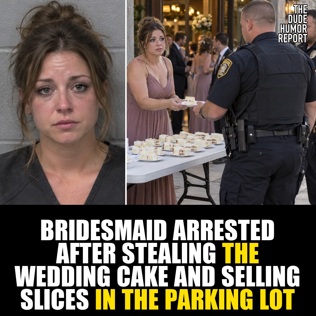 BRIDESMAID ARRESTED AFTER STEALING THE WEDDING CAKE AND SELLING SLICES IN THE PARKING LOT