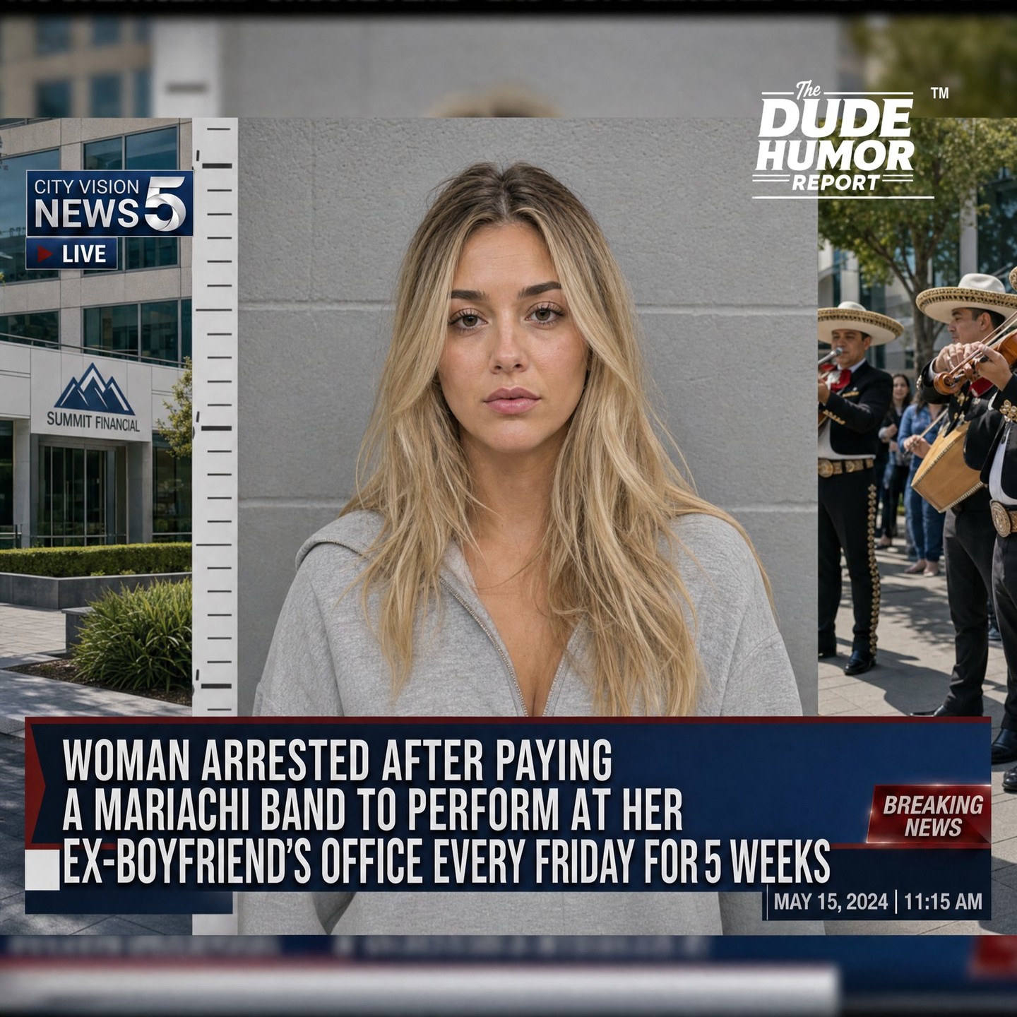 WOMAN ARRESTED AFTER HIRING A MARIACHI BAND TO FOLLOW HER EX AT WORK FOR 35 STRAIGHT DAYS