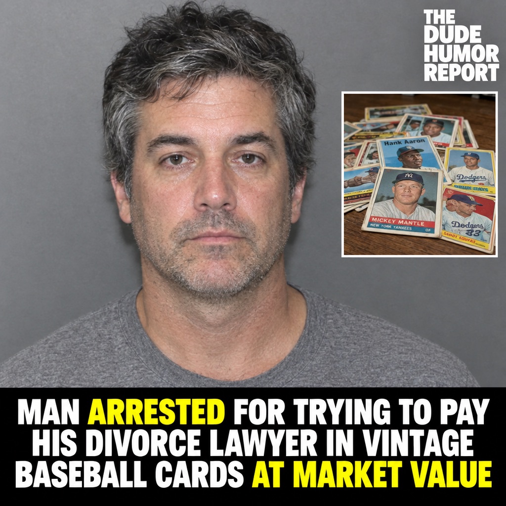 MAN ARRESTED FOR TRYING TO PAY HIS DIVORCE LAWYER IN VINTAGE BASEBALL CARDS AT MARKET VALUE