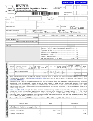 MO-53-E10 fillable PDF first-page preview of Missouri - Annual 10% EEDP Reconciliation Return 10 Percent Electrical Energy