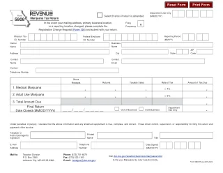 MO-5808 fillable PDF first-page preview of Missouri - Marijuana Tax Return