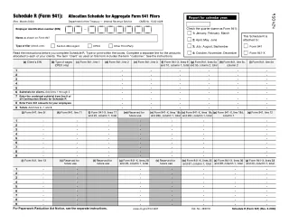 941 Schedule R fillable PDF first-page preview of Allocation Schedule for Aggregate Filers