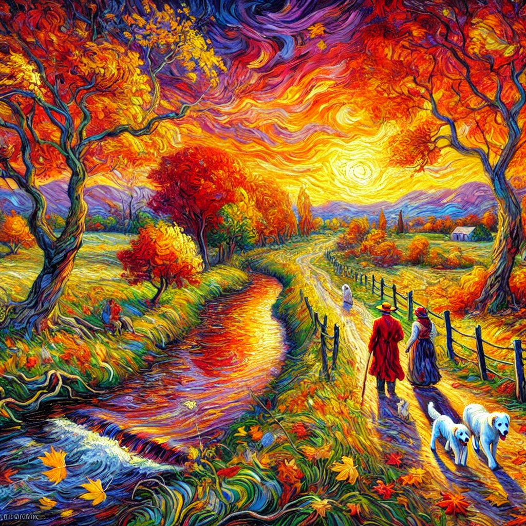 Walking Along a Creek - Autumn Path