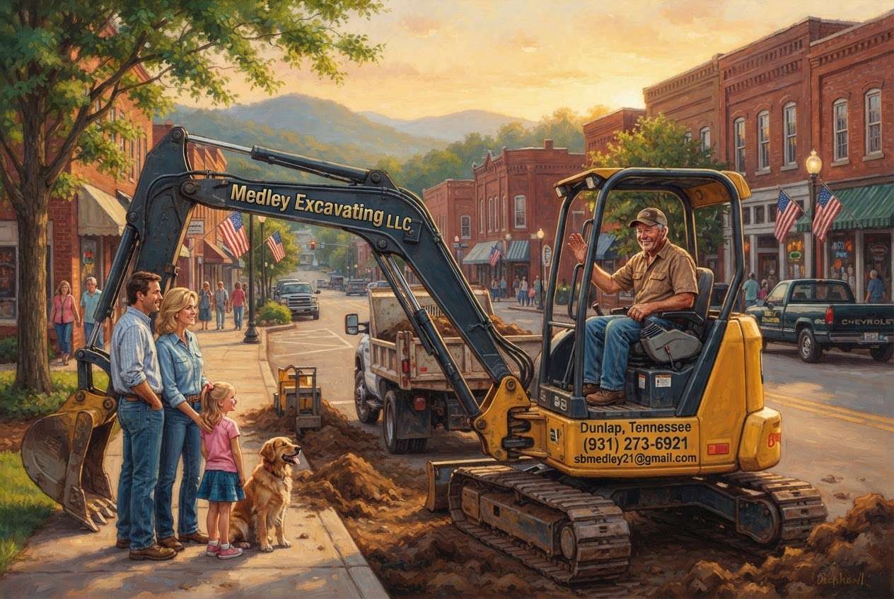 Medley Excavating LLC excavation and land-clearing services in Dunlap, Tennessee