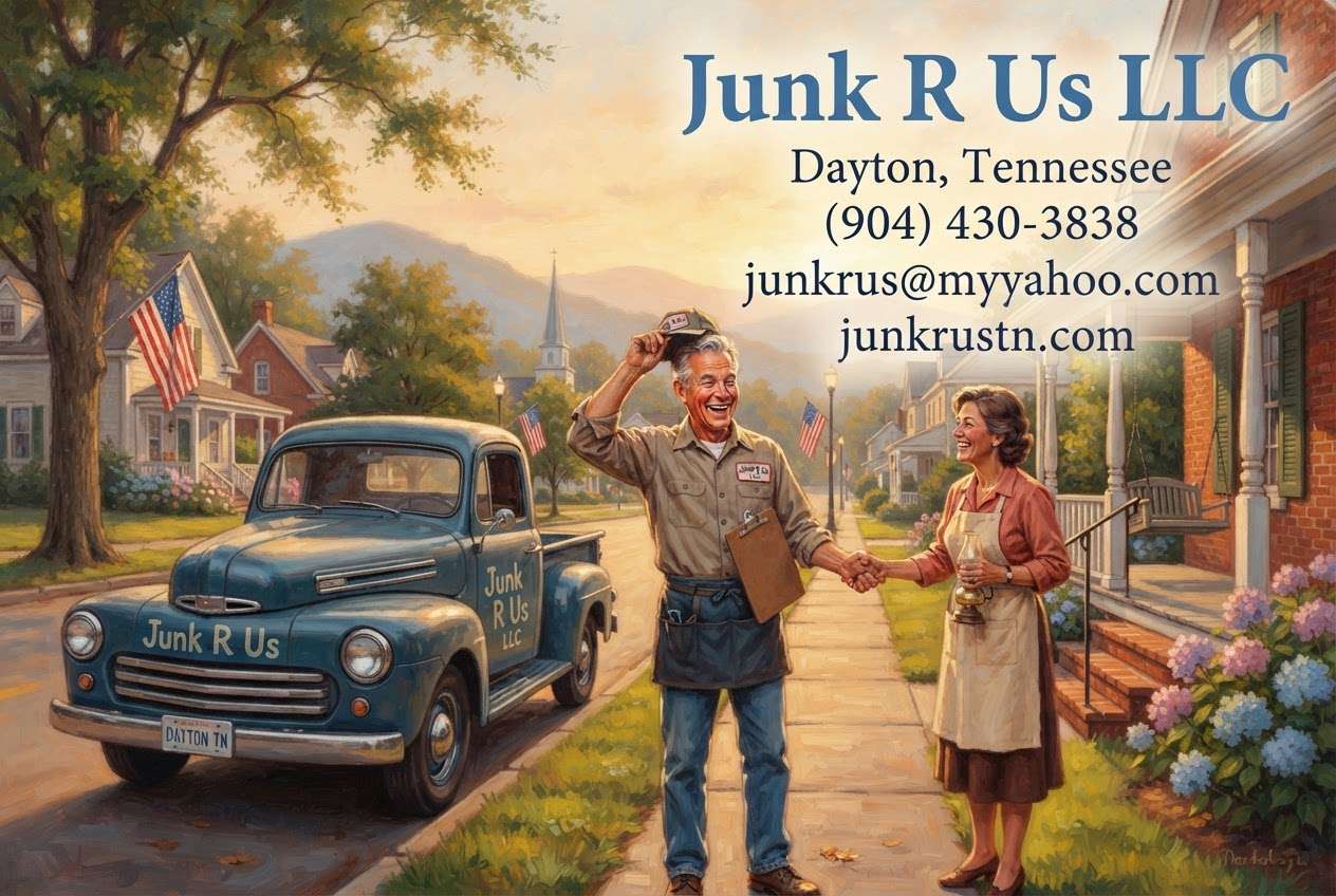 Junk R Us LLC junk removal, property cleanup, demolition, and moving assistance in Dayton, Tennessee
