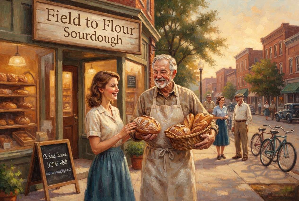 Fresh artisan sourdough bread from Field to Flour Sourdough in Cleveland, Tennessee
