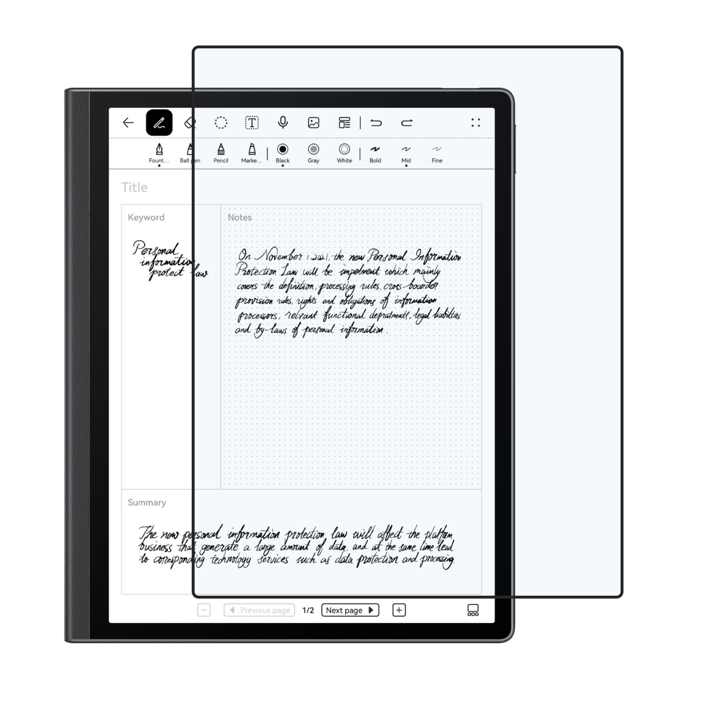 HUAWEI MatePad Paper Tablet Screen Protector 9H Protective Compatible Flexible