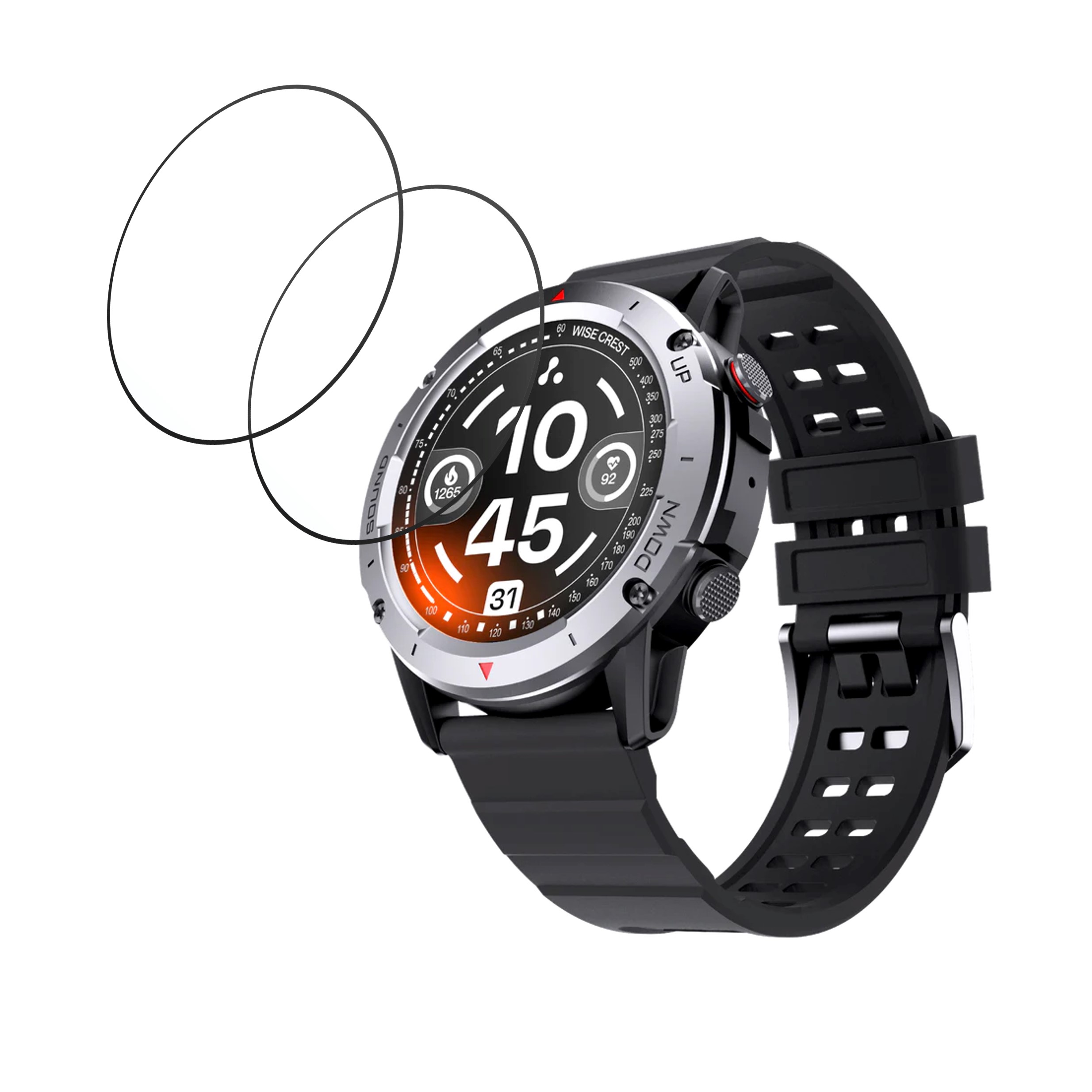 Ambrane Wise Crest Smartwatch Screen Protector 9H Protective Compatible Flexible