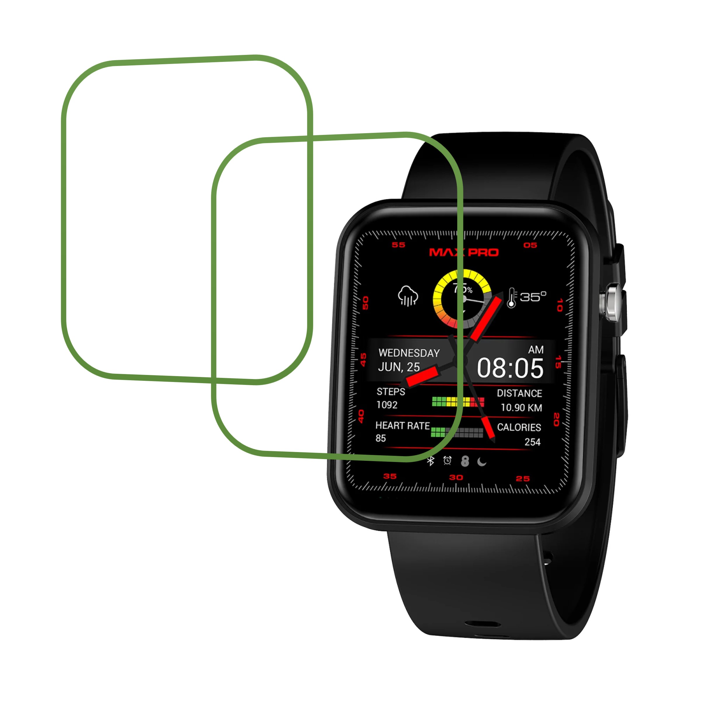 Maxima Max Pro Vibe Smartwatch Screen Protector 9H Protective Compatible Flexible