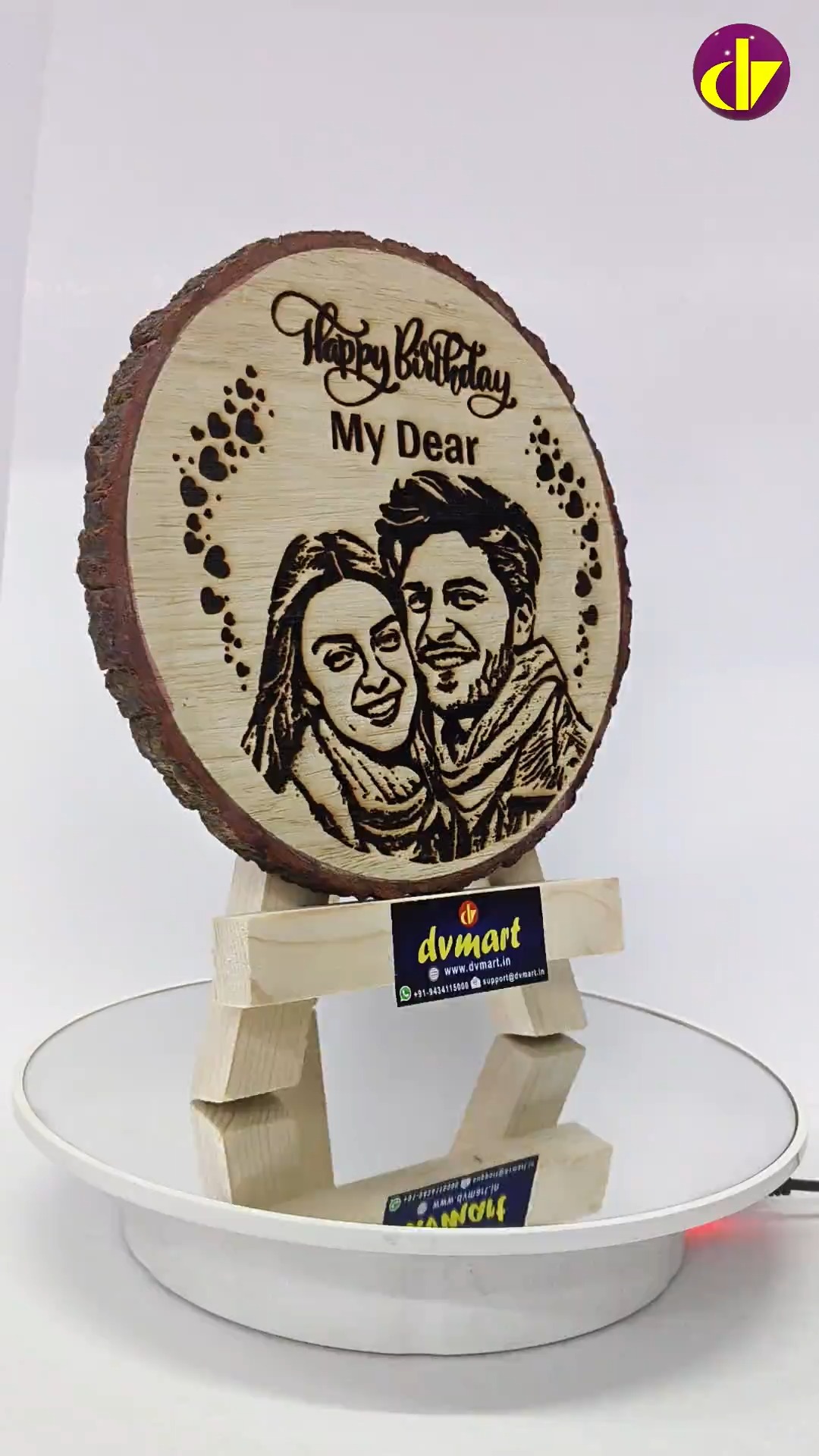 Customized Personalized Wooden Round Shape Table Top Photos for Birthday Kids Baby for Your Love video thumbnail