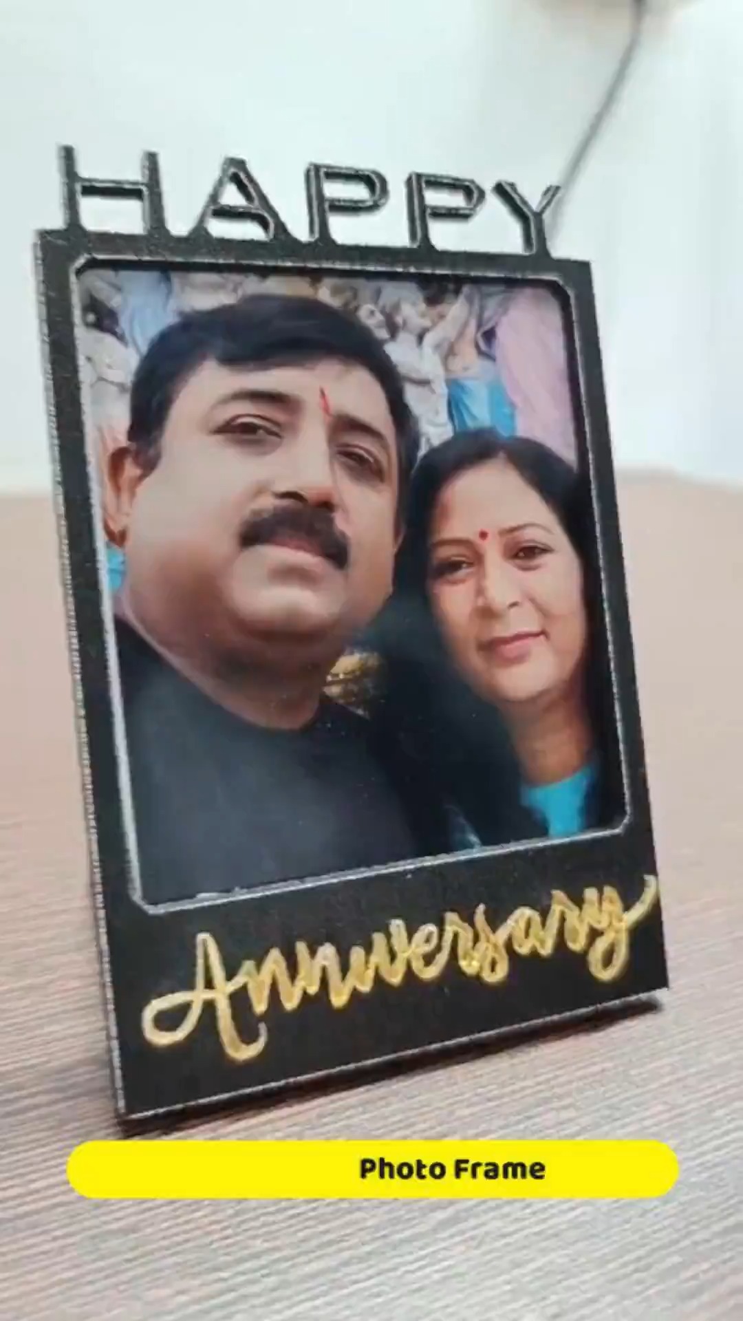 Personalized Happy Anniversary MDF Photo Frame for Couple – Customizable with Your Own Photo video thumbnail