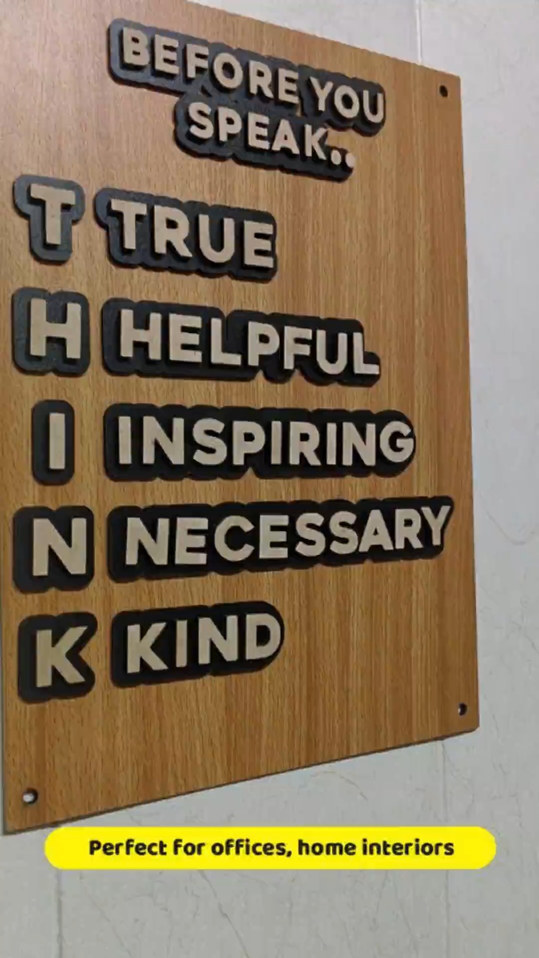 3D Motivational Wall Art in MDF –Before you speak video thumbnail