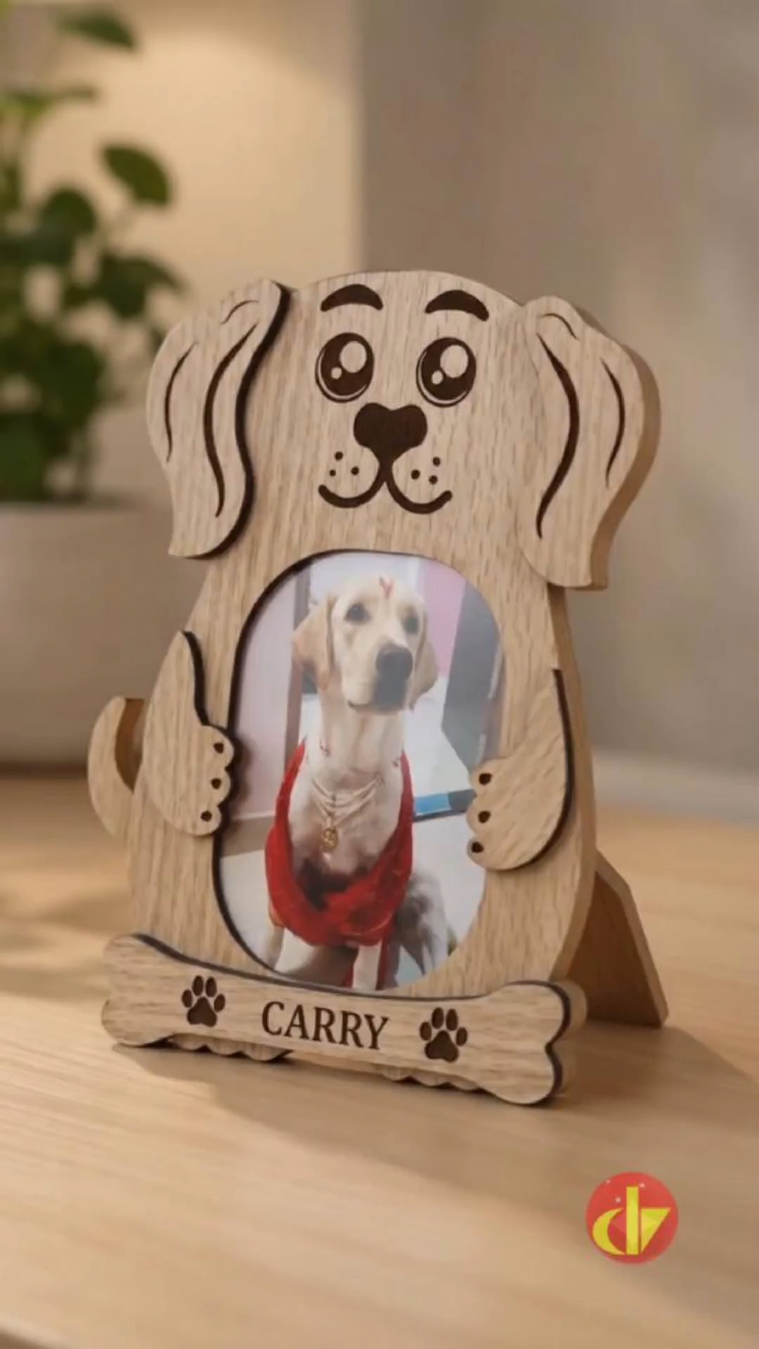 Personalized MDF Dog-Shaped Photo Frame – Custom Pet Picture Gift for Dog Lovers video thumbnail