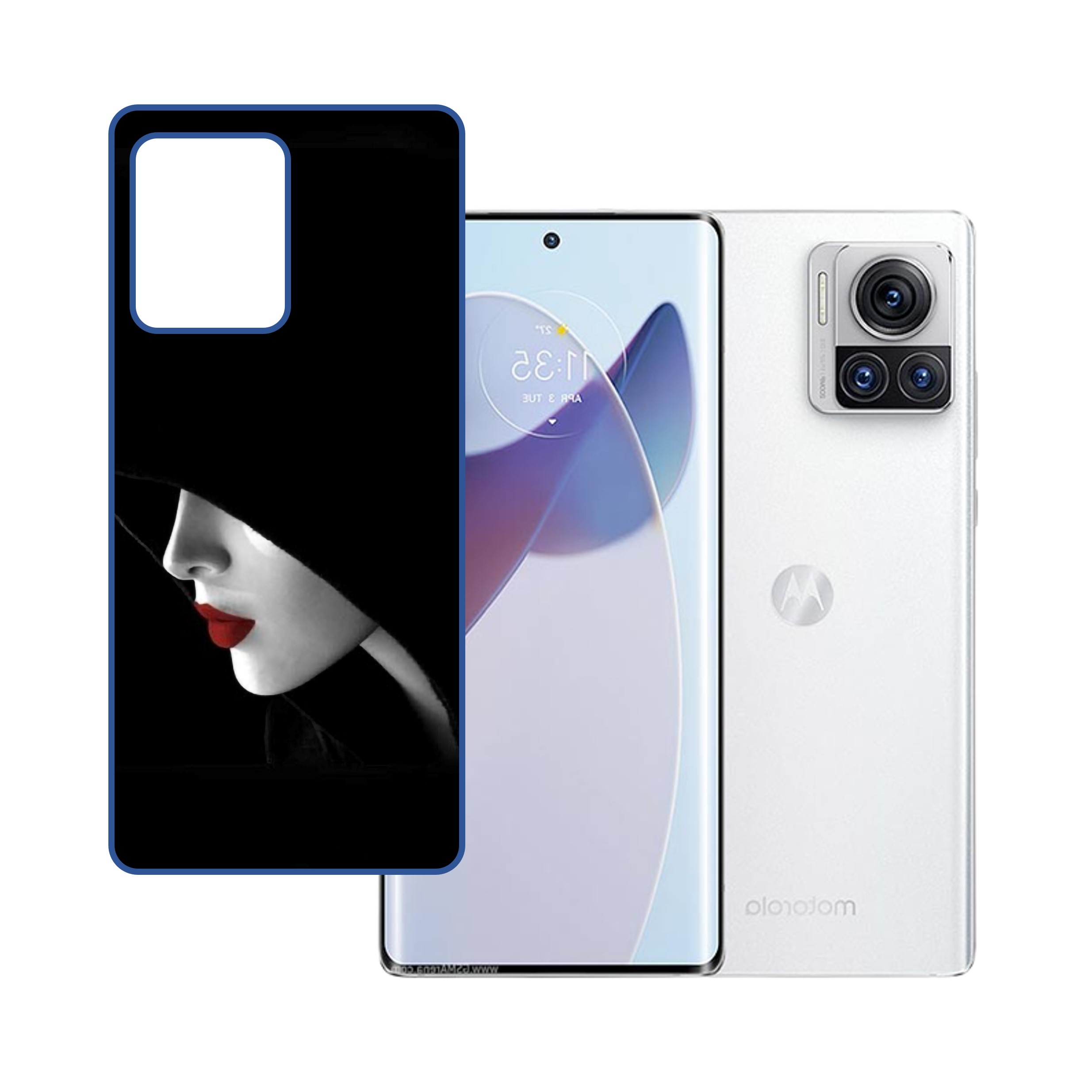 Motorola Moto X30 Pro UV Embossed Touch Feel Design back Skin Protector for (Not a Tempered glass)