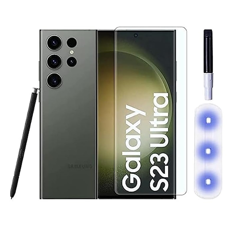 Samsung Galaxy S23 Ultra UV Tempered Glass Screen Guard Protector (UV Tempered glass/Clear TPU/Matte TPU)
