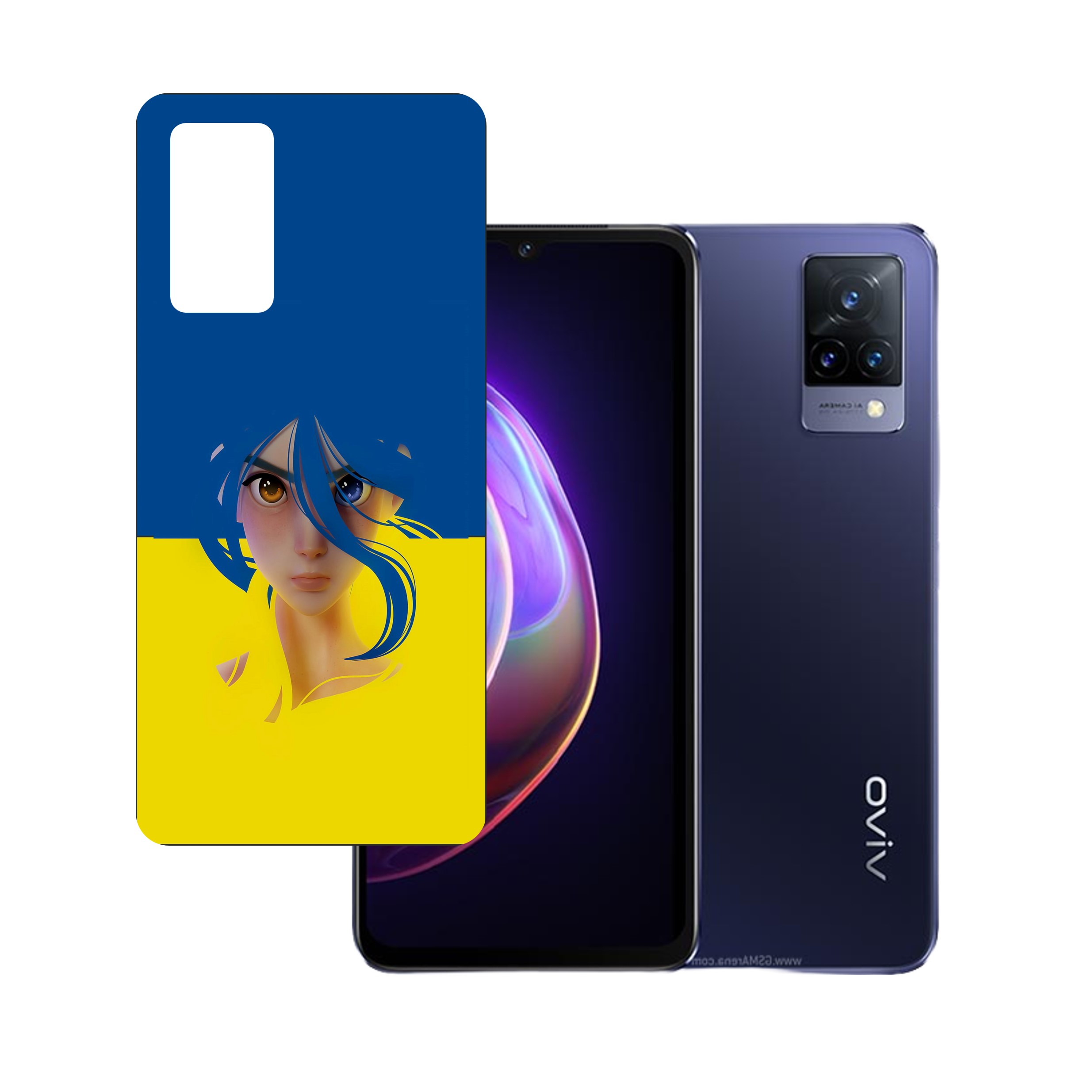 vivo V21s UV Embossed Touch Feel Design back Skin Protector for (Not a Tempered glass)