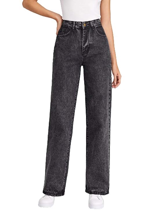 High Rise Cotton Lycra Jeans For Women's Black