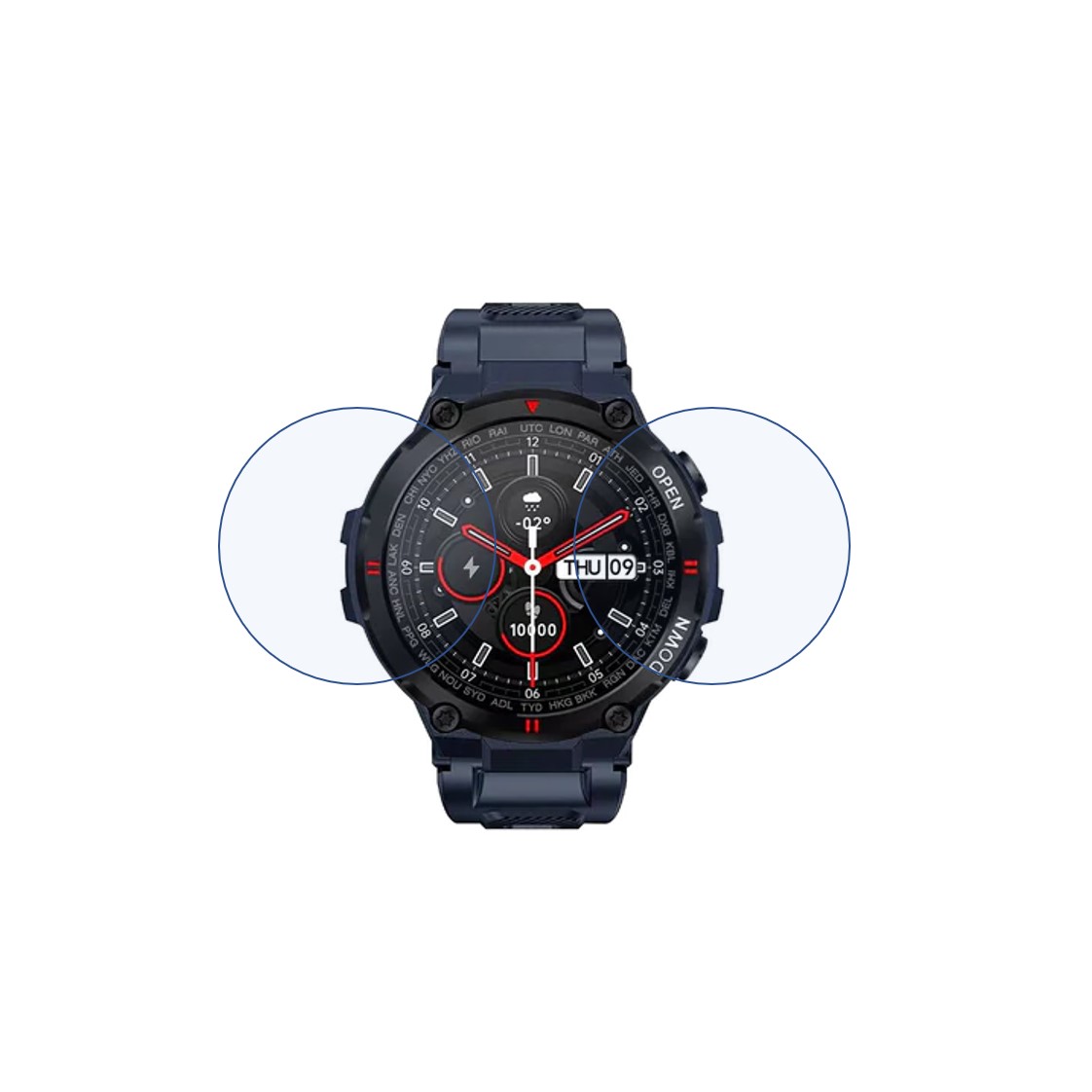 JUST CORSECA RAY KANABIS Smartwatch Screen Protector 9H Protective Compatible Flexible