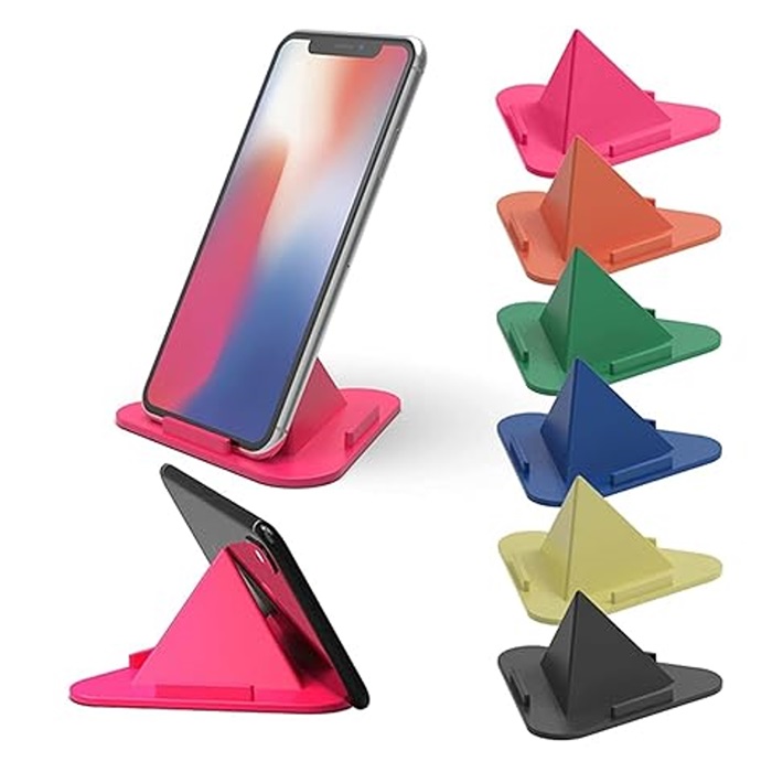 Portable Three-Sided Triangle Desktop Stand Mobile Paradise Universal Phone Pyramid Shape Holder Mobile Holder (Assorted Color Pack of 2)