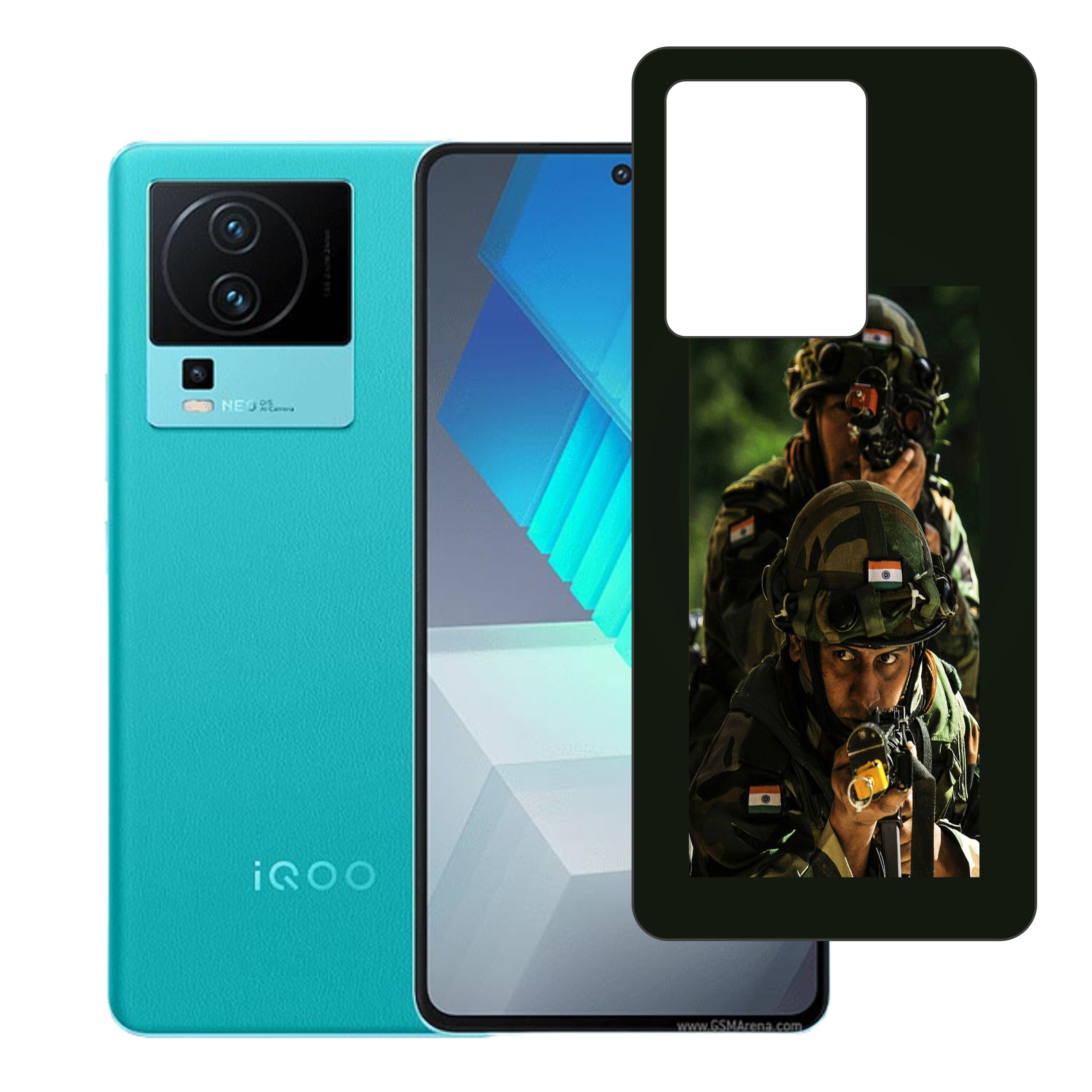 vivo iQOO Neo7UV Embossed Touch Feel Combat Design back Skin Protector for  (Not a Tempered glass)