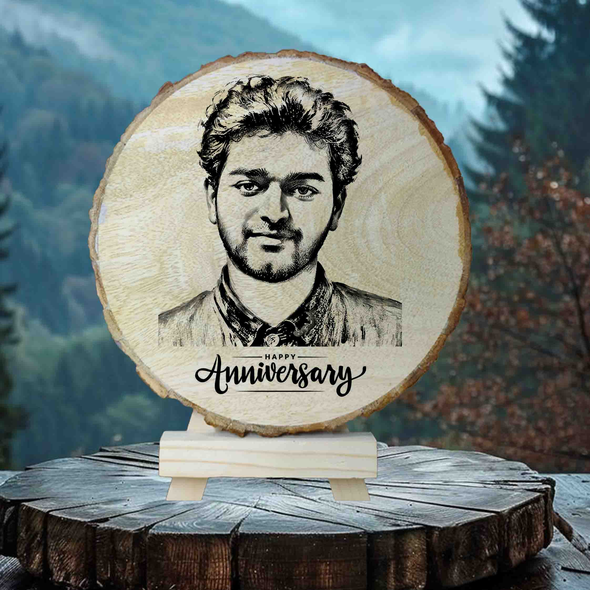 Laser-Engraved Mango Wood Frame – Customized for Anniversary, Birthday & Baby Birth | DVMART®