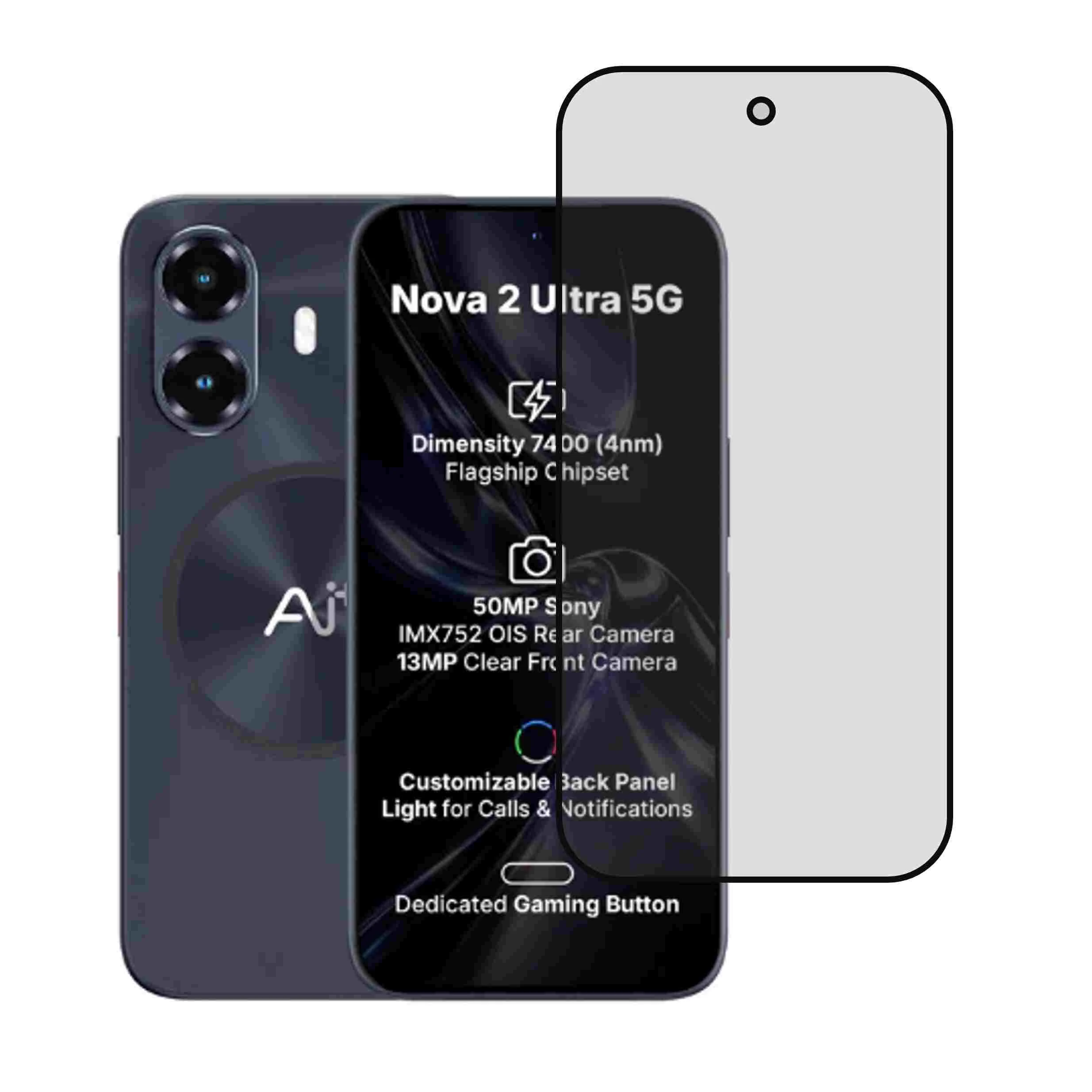 DVTECH® Screen Protector Compatible with Ai+ Nova 2 Ultra 5G Long-Lasting Scratch and Smudge Protection | Flexible Tempered Screen Guard | Flexible