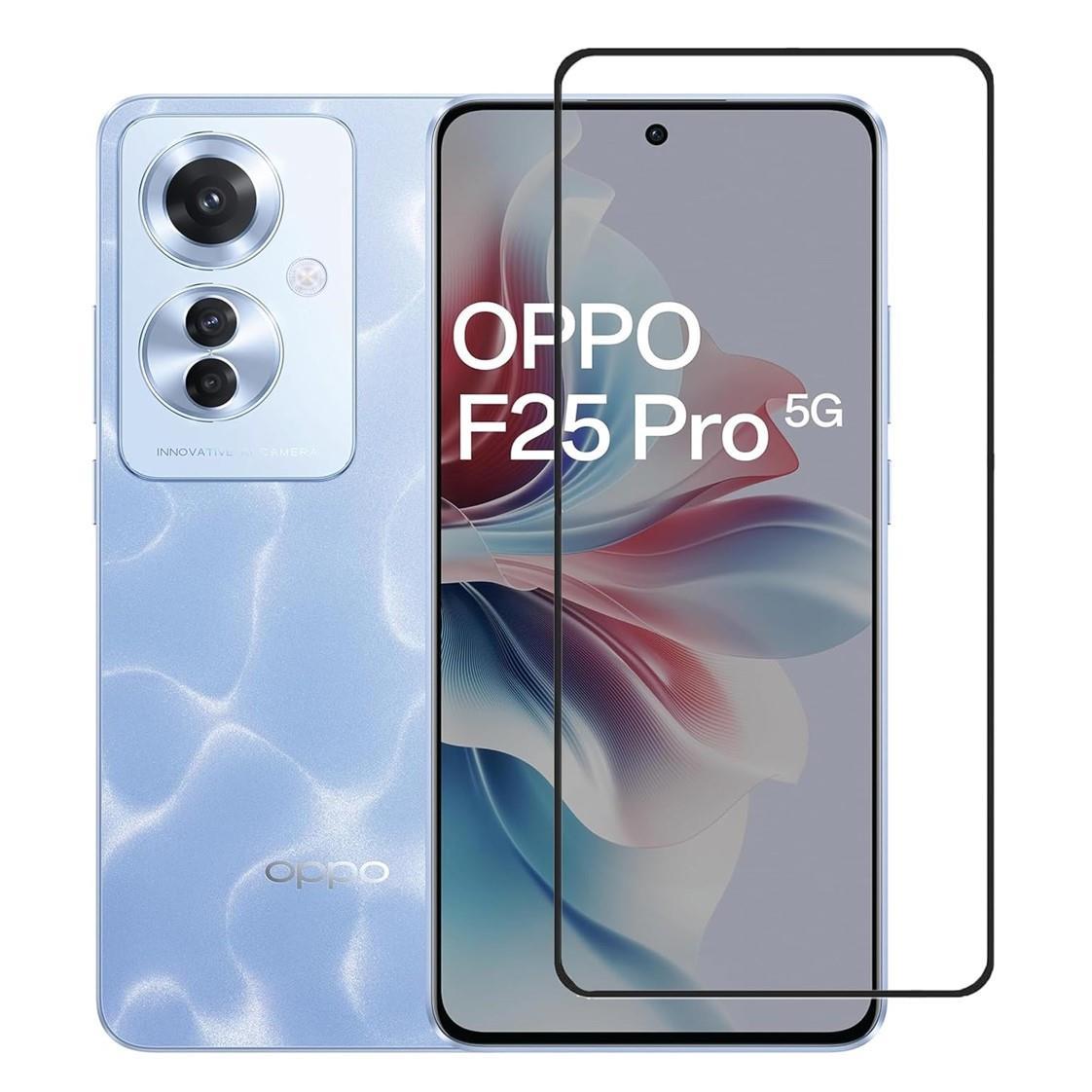 Oppo F25 Pro Compatible Tempered Glass Edge to Edge screen covered Fast Fingerprint Unlock