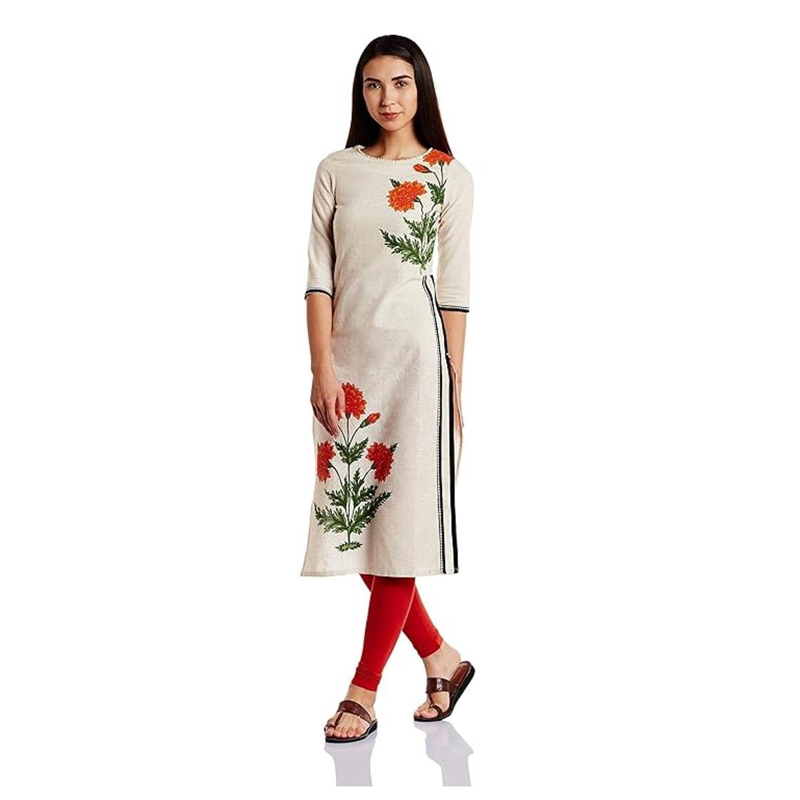 Women's Straight Kurta Cream