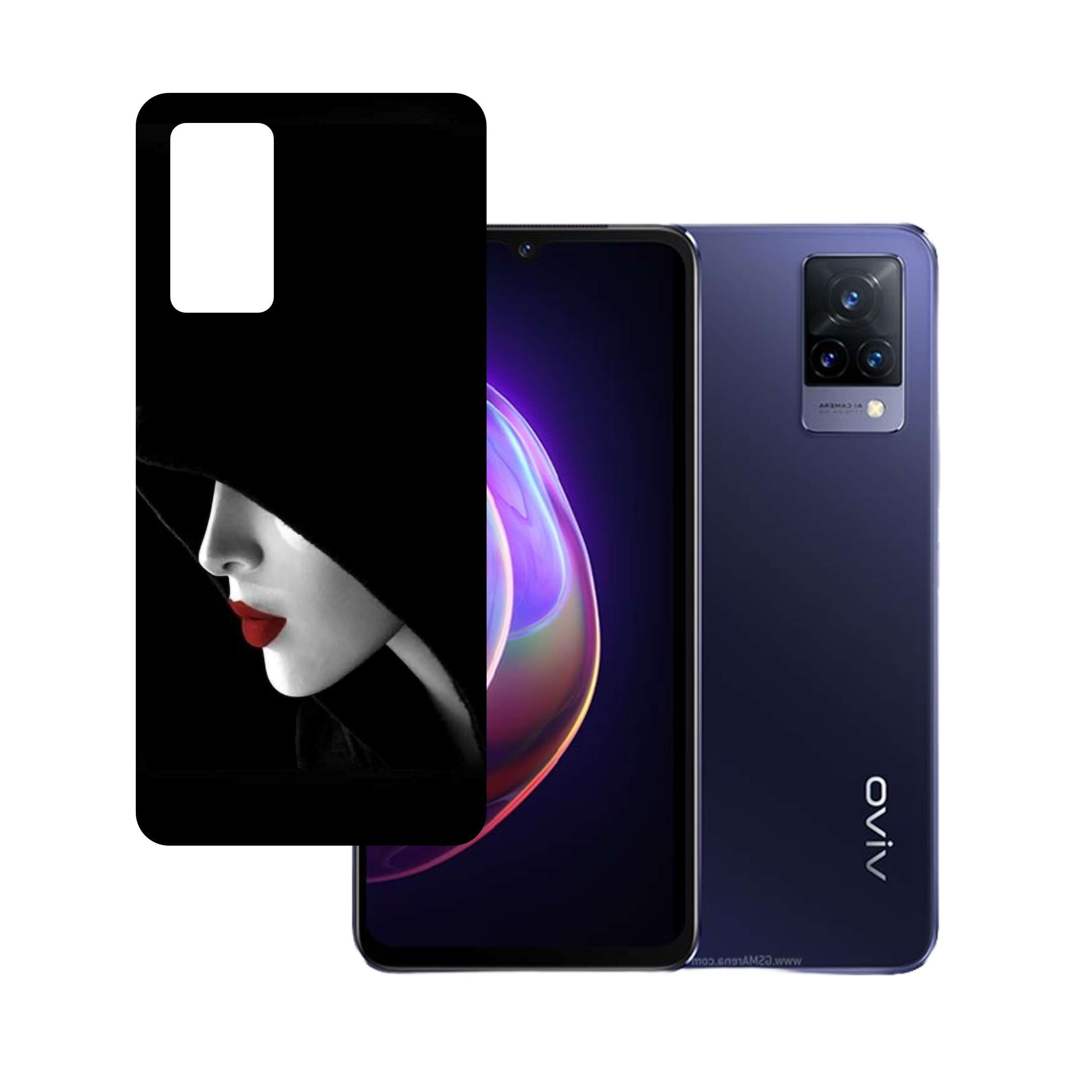 vivo V21s UV Embossed Touch Feel Design back Skin Protector for (Not a Tempered glass)