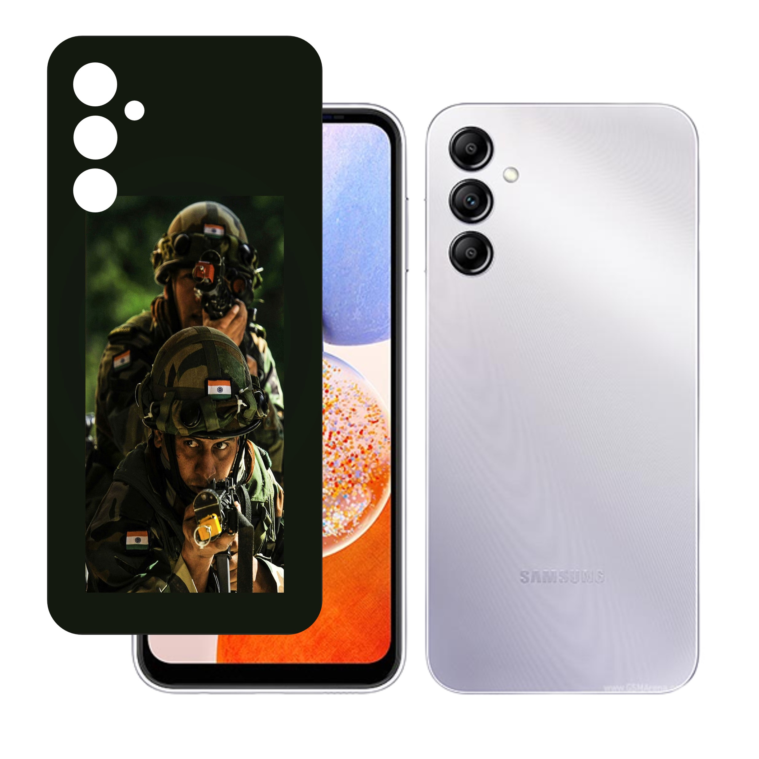 Samsung Galaxy A14 5GUV Embossed Touch Feel Combat Design back Skin Protector for  (Not a Tempered glass)
