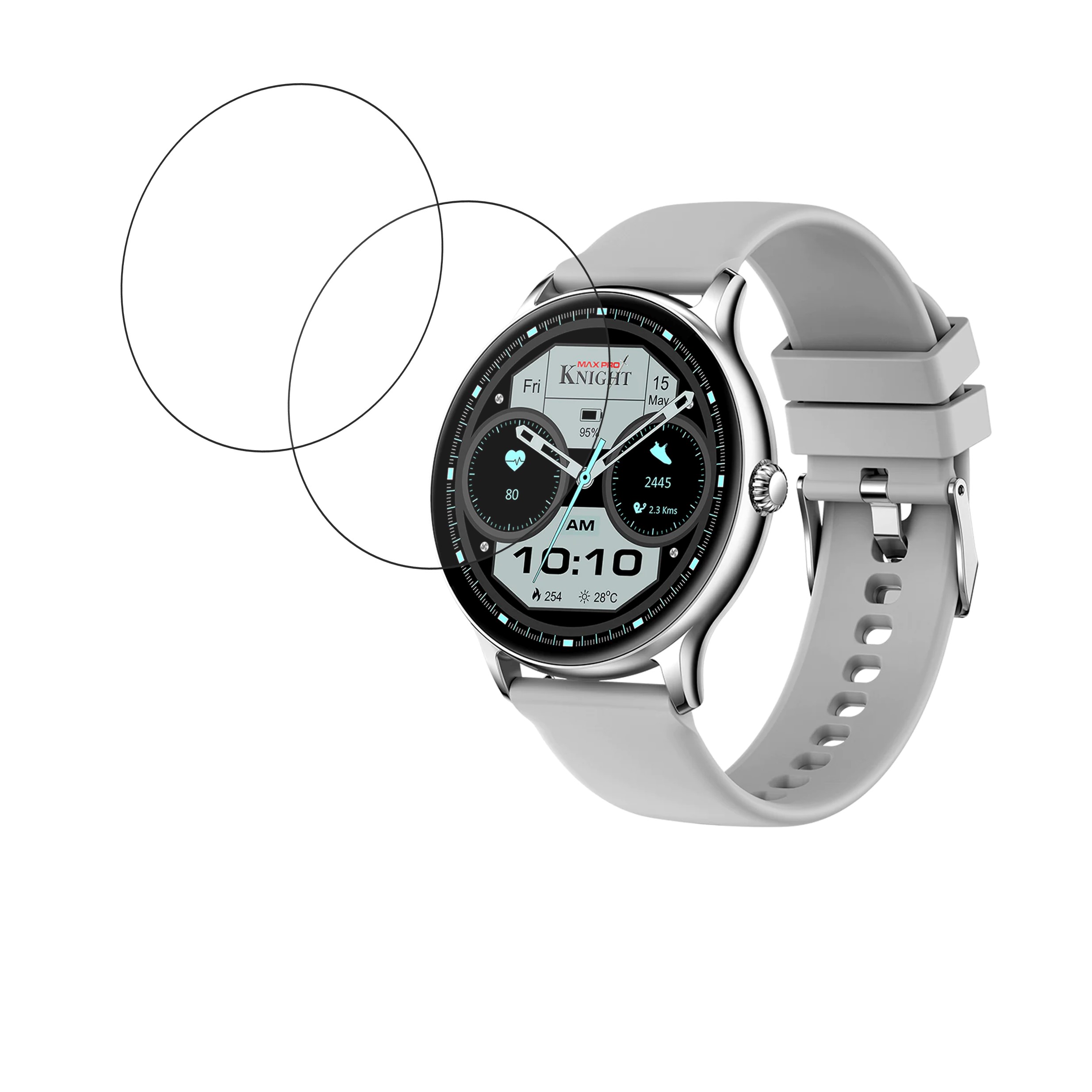 Maxima Max Pro Knight Round Bluetooth Calling Smartwatch Screen Protector 9H Protective Compatible Flexible