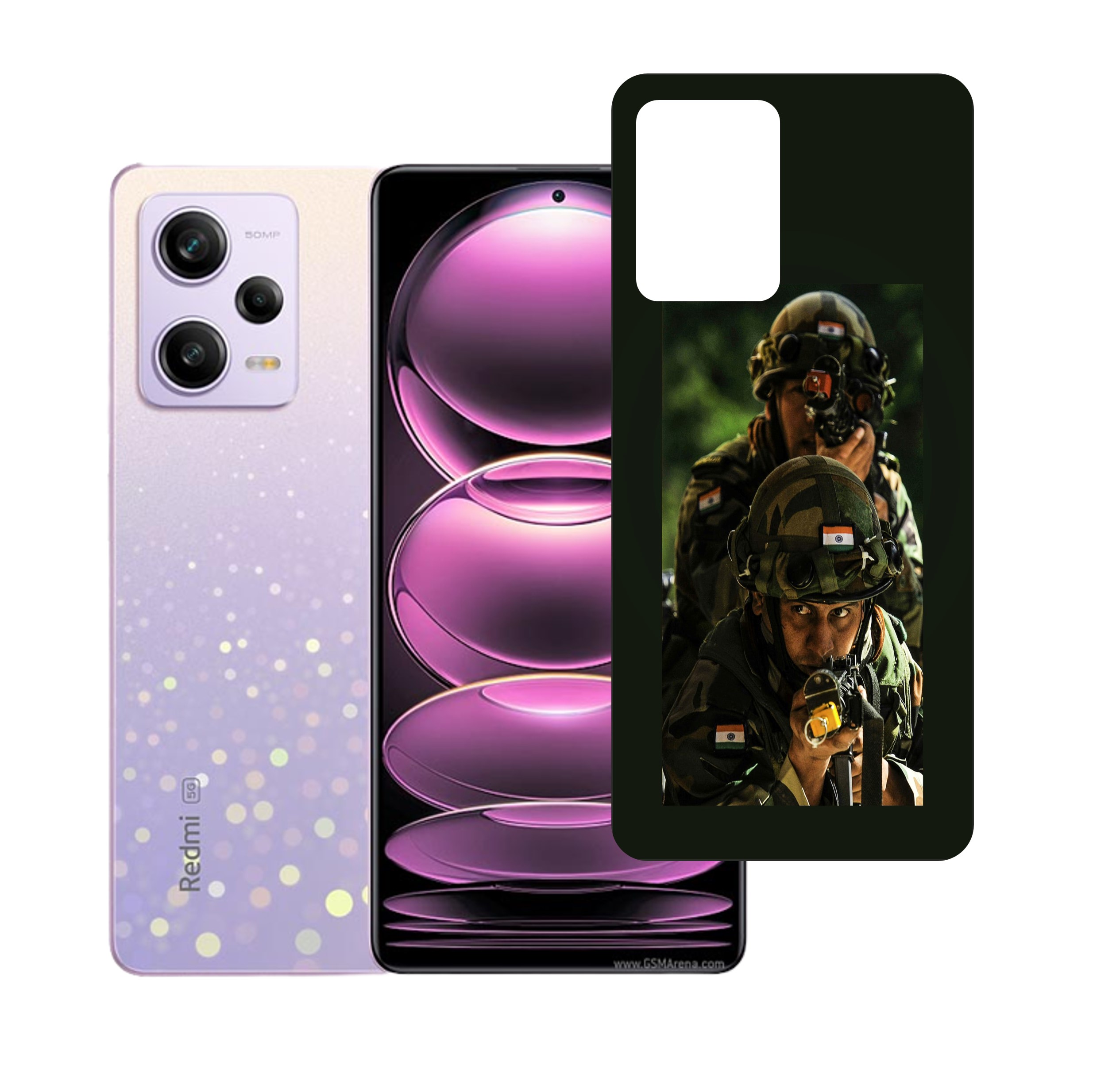 Xiaomi Redmi Note 12 ProUV Embossed Touch Feel Combat Design back Skin Protector for  (Not a Tempered glass)