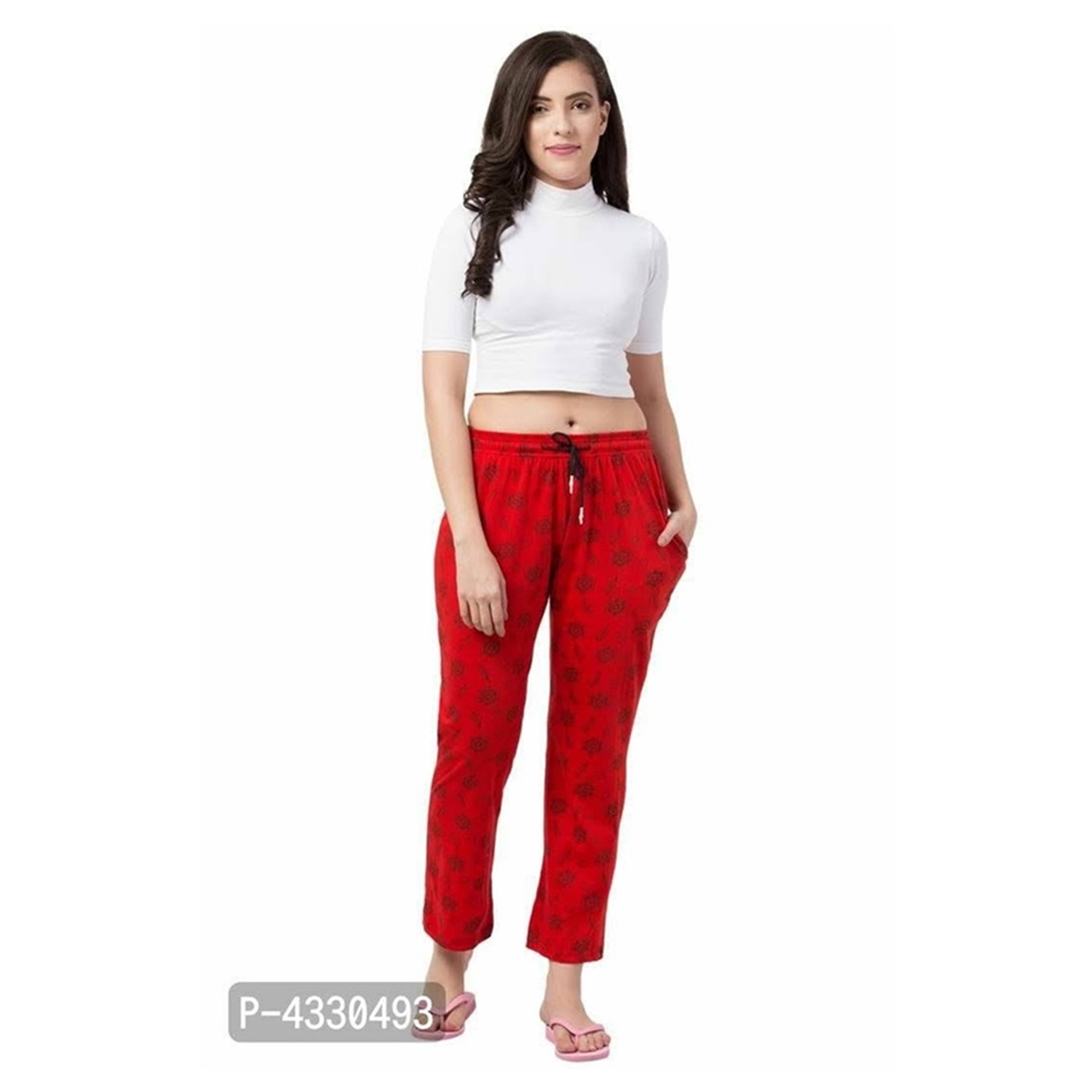 Women's Regular Fit Comfortable Cotton Pyjama Night Wear Lounge paint Printed For Women & Girls (Pack Of 1)