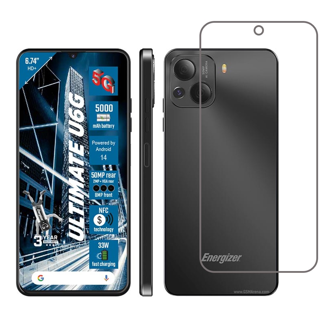 Energizer Ultimate U6 G Compatible With Mobile Front Screen Protector  (Flexible Screen Protector)